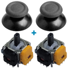 3D стіки механізми Dualshock 4 PS4 V2 датчики холу (2 шт) + стики V2 сірі (2 шт)