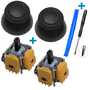3D механизм PS5 Dualsense с датчиком холла 2 шт + стик V1 черный 2 шт + отвертка + лопатка