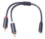 Кабель аудио 2 RCA (папа) jack 3.5mm (мама) Оригинал (Ugreen)