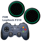 Силіконові накладки для геймпада Logitech F310 чорні з зеленою окантовкою 2 шт.