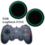 Силиконовые накладки для геймпада Logitech F310 черные с зеленой окантовкой 2 шт