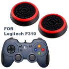 Силіконові накладки для геймпада Logitech F310 чорні з червоною окантовкою 2 шт.