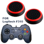 Силиконовые накладки для геймпада Logitech F310 черные с красной окантовкой 2 шт