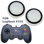 Силиконовые накладки для геймпада Logitech F310 белые с черной окантовкой 2 шт