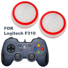 Силіконові накладки для геймпада Logitech F310 білі з червоною окантовкою 2 шт.