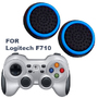 Силиконовые накладки для геймпада Logitech F710 черные с бирюзовым 2 шт