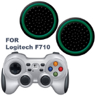 Силіконові накладки для геймпада Logitech F710 чорні з зеленим 2 шт