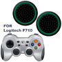 Силиконовые накладки для геймпада Logitech F710 черные с зеленым 2 шт