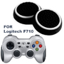 Силиконовые накладки для геймпада Logitech F710 черные с белым 2 шт