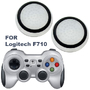 Силиконовые накладки для геймпада Logitech F710 белые с черным 2 шт