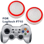 Силиконовые накладки для геймпада Logitech F710 белые с красным 2 шт
