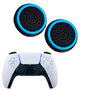 Силиконовые накладки для джойстика PS5 DualSense черные с бирюзовой окантовкой 2 шт