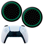 Силіконові накладки для джойстика PS5 DualSense чорні із зеленою окантовкою 2 шт