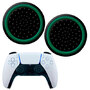 Силиконовые накладки для джойстика PS5 DualSense черные с зеленой окантовкой 2 шт
