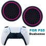 Силиконовые накладки для джойстика PS5 DualSense черные с малиновой окантовкой 2 шт