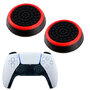 Силиконовые накладки для джойстика PS5 DualSense черные с красной окантовкой 2 шт