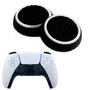 Силиконовые накладки для джойстика PS5 DualSense черные с белой окантовкой 2 шт