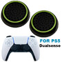 Силиконовые накладки для джойстика PS5 DualSense черные с салатовой окантовкой 2 шт