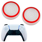Силіконові накладки для джойстика PS5 DualSense білі з червоною окантовкою 2 шт.