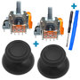 Электромагнитный 3D механизм джойстика PS4 (TMR) 2 шт + стики V1 черные 2 шт + отвертка + лопатка