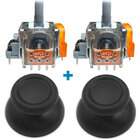 Електромагнітний 3D механізм джойстика PS4 (з датчиком TMR) (Ginfull) 2 шт + стіки V1 чорні 2 шт