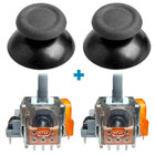 Електромагнітний 3D механізм джойстика PS4 (з датчиком TMR) (Ginfull) 2 шт + стіки V2 сірі 2 шт