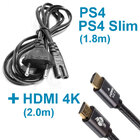 Кабель живлення для PS4 / PS4 Slim + HDMI кабель 4K (2м)