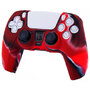 Силиконовый чехол для джойстика PS5 Dualsense камуфляжный красный