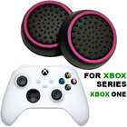 Силіконові накладки для джойстика Xbox Series X/S чорні з малиновою окантовкою 2 шт.