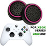 Силиконовые накладки для джойстика Xbox Series X / S черные с малиновой окантовкой 2 шт