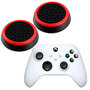 Силиконовые накладки для джойстика Xbox Series X / S черные с красной окантовкой 2 шт