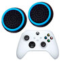 Силиконовые накладки для джойстика Xbox Series X / S черные с бирюзовой окантовкой 2 шт
