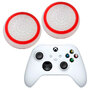 Силиконовые накладки для джойстика Xbox Series X / S белые с красной окантовкой 2 шт